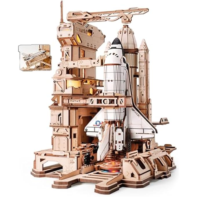 PUZZLE 3D WOOD SPACE SHUTTLE, MODEL KITS FOR BUILDING ADULTS ROCKET, BIRTHDAY GIFTS FOR KIDS AND ADULTS, SPACE SHUTTLE, LKA02 - Image 1